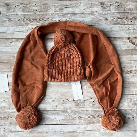Jamie Kay Knit Hat & Pom Pom Scarf